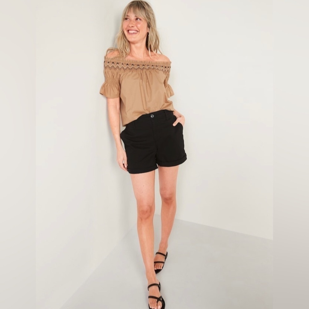 NWT! Black High-Waisted OGC Pull-On Chino Shorts -- 5-inch inseam - 🌊